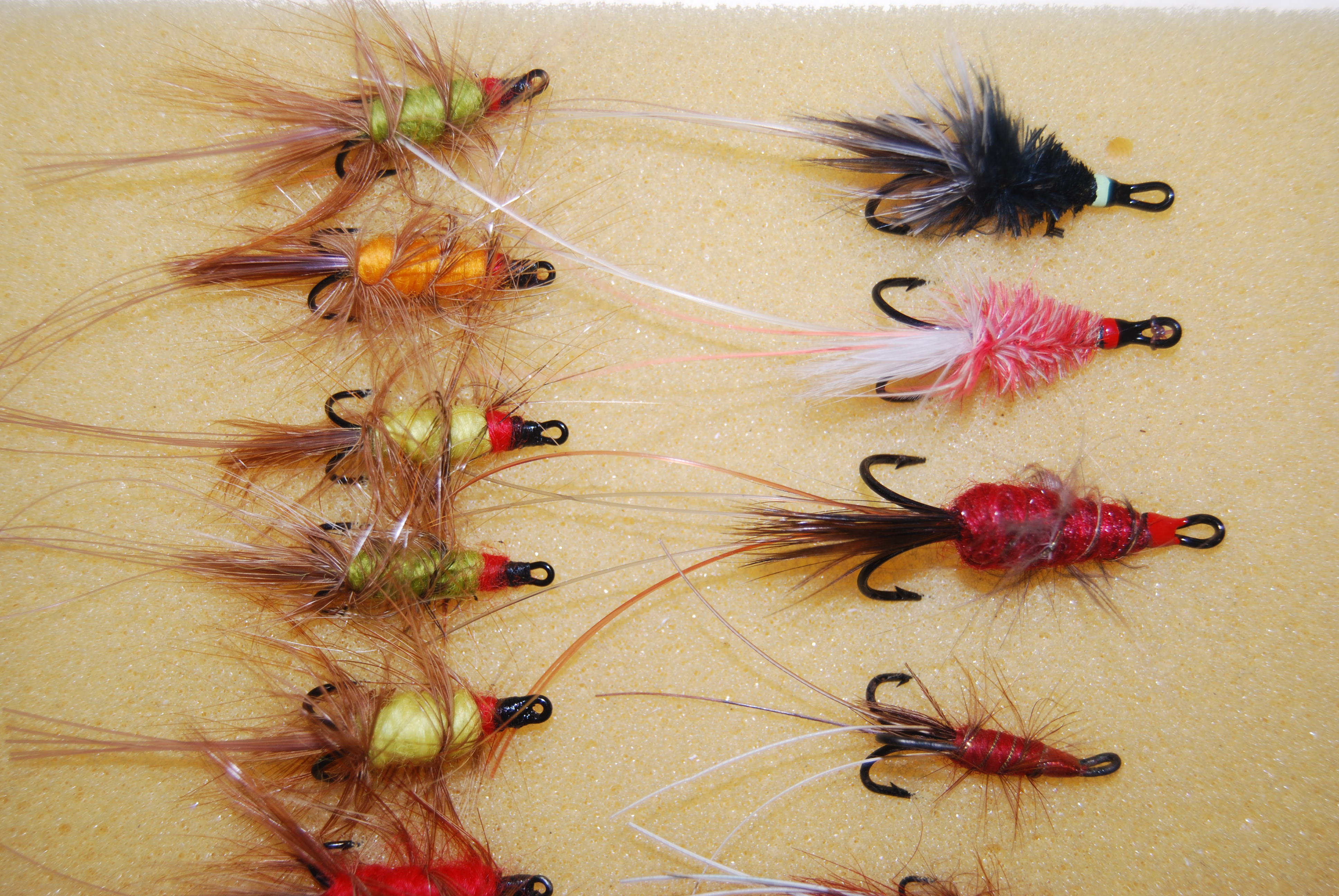 FRANCIS-Type SALMON FLIES. 14 Flies. [13 double hooks, 1 treble hook ...